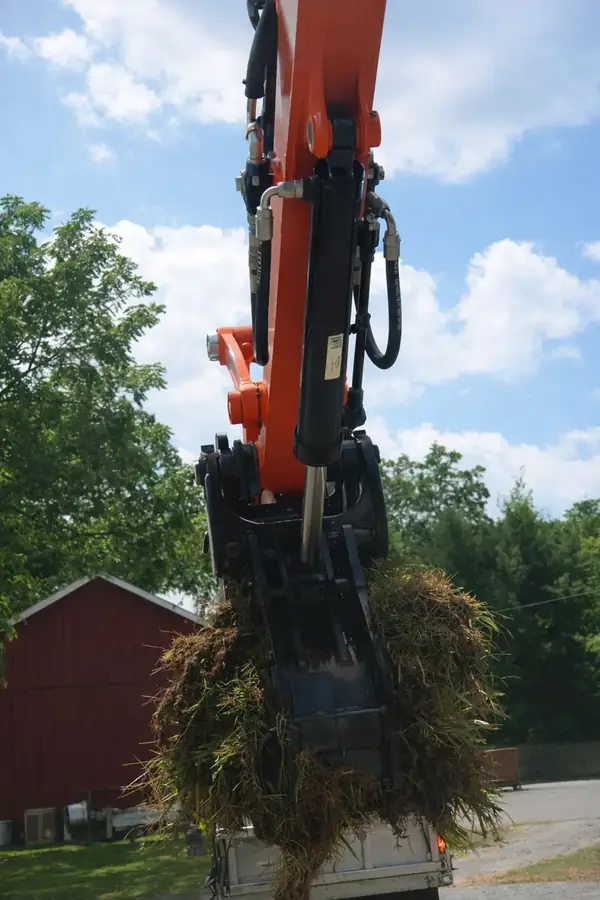 Brush removal and debris loading by GradeCraft Excavation in Warren County NJ