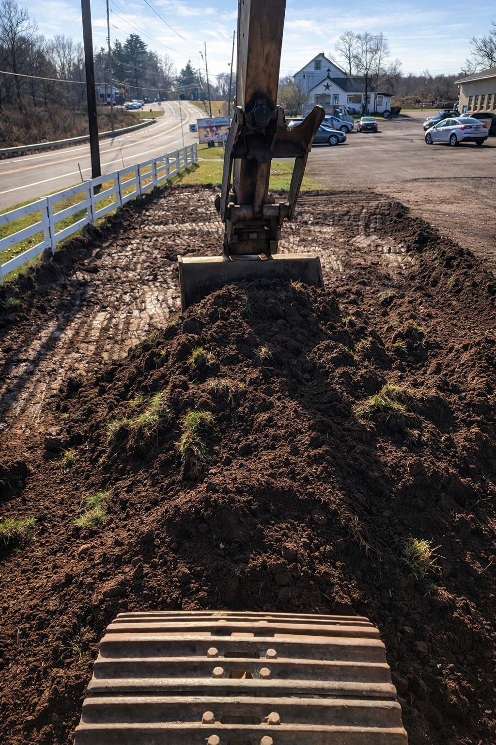 Excavator performing site work by GradeCraft Excavation in Warren County NJ