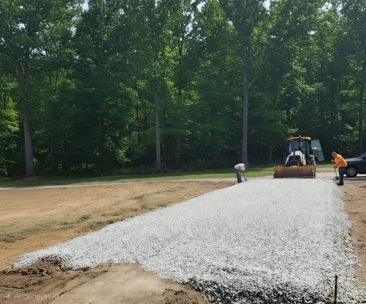 Site prep and gravel pad installation by GradeCraft Excavation in Warren County, New Jersey